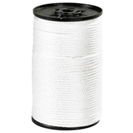 Box Partners Box Partners TWR116 0.12 in. 320 lbs White Solid Braided Nylon Rope TWR116